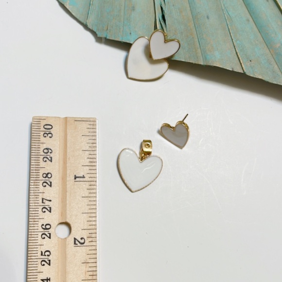 Double heart earrings - Picture 3 of 8